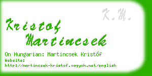 kristof martincsek business card